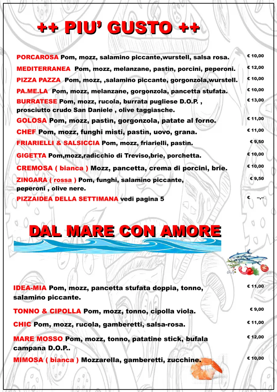 Listino online : Nuovo listino Pizzaidea Ceggia